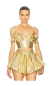 The Dolls House Shelby Corset Top In Gold