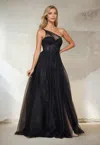 The Dress Outlet Black Tulle Long Prom Ball Gown In Multi