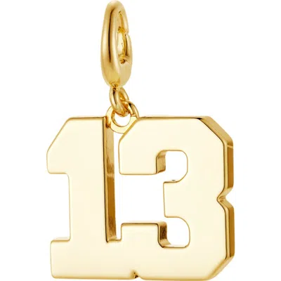 The Drip Bros Drip Digits Number Pendant Charm In Gold