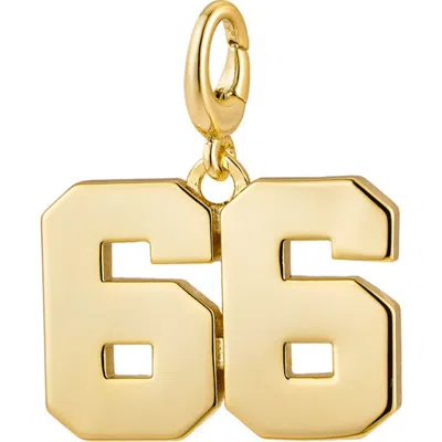 The Drip Bros Drip Digits Number Pendant Charm In Orange