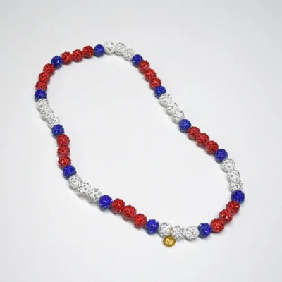 The Drip Bros Patriotic Drip Team Spirit Baseball And Sports Necklace In Metallic