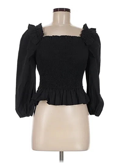 Pre-owned The Drop 3/4 Sleeve Blouse In Black