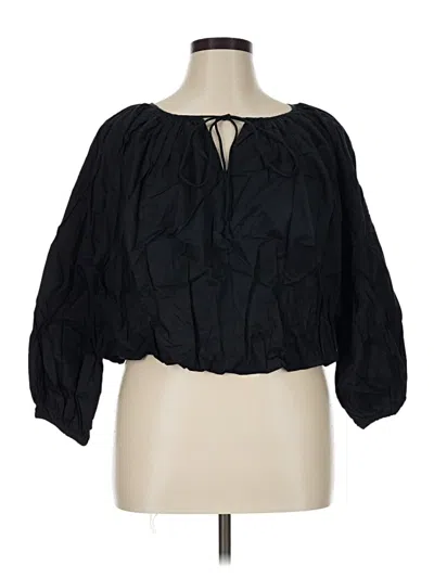 Pre-owned The Drop 3/4 Sleeve Blouse In Black