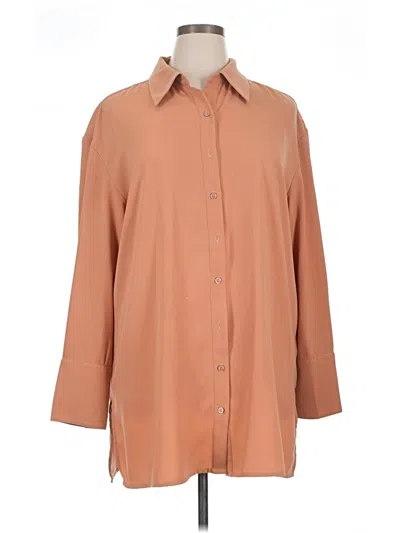 Pre-owned The Drop 3/4 Sleeve Blouse In Tan