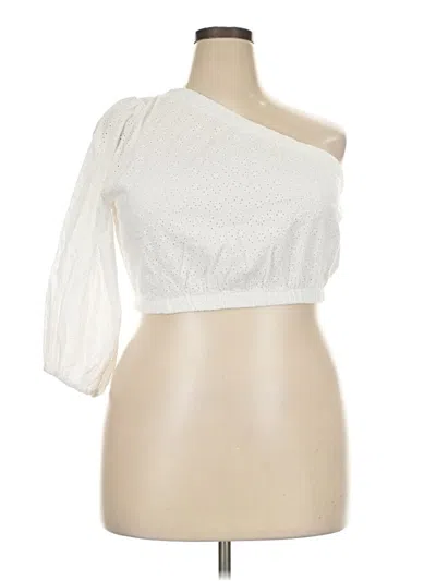 Pre-owned The Drop 3/4 Sleeve Blouse In White