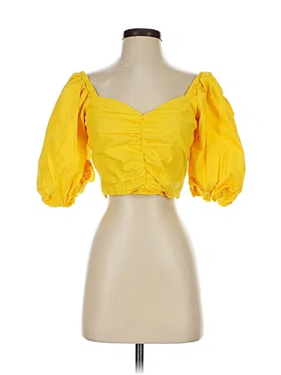 Pre-owned The Drop 3/4 Sleeve Blouse In Yellow