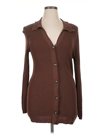 Pre-owned The Drop Cardigan Sweater In Brown