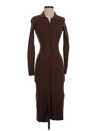 Pre-owned The Drop Casual Dress In Brown