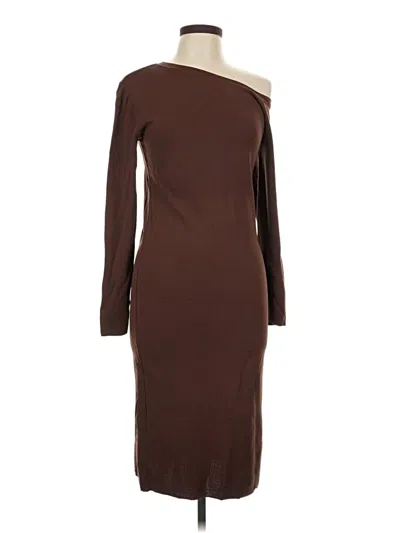 Pre-owned The Drop Cocktail Dress In Brown