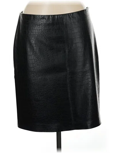 Pre-owned The Drop Faux Leather Skirt In Black