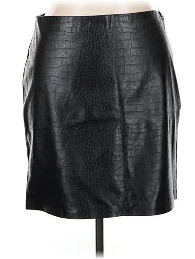 The Drop Faux Leather Skirt In Black