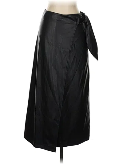 Pre-owned The Drop Faux Leather Skirt In Black