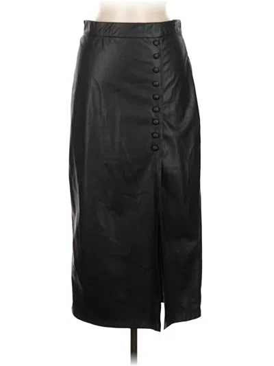 The Drop Faux Leather Skirt In Black