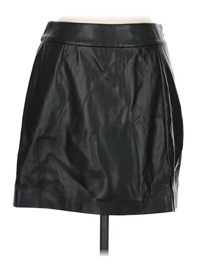 Pre-owned The Drop Faux Leather Skirt In Black