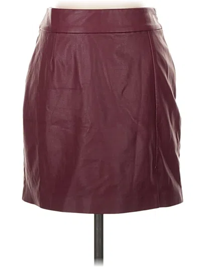 Pre-owned The Drop Faux Leather Skirt In Burgundy