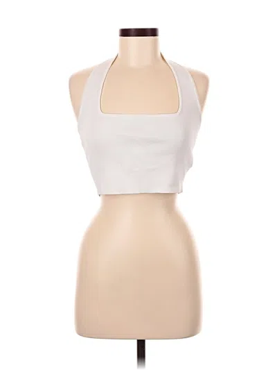 Pre-owned The Drop Halter Top Ivory Halter Neckline Tops In White