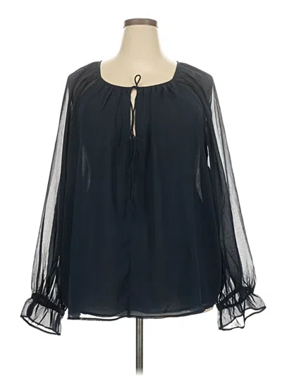 Pre-owned The Drop Long Sleeve Blouse In Black