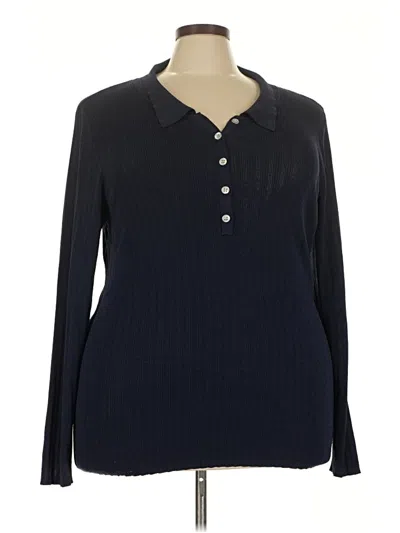 Pre-owned The Drop Long Sleeve Blouse In Blue