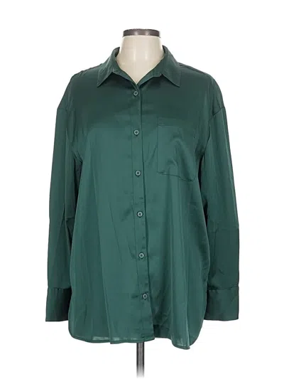 Pre-owned The Drop Long Sleeve Blouse In Green