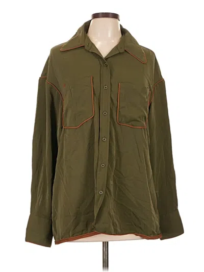 Pre-owned The Drop Long Sleeve Blouse In Green