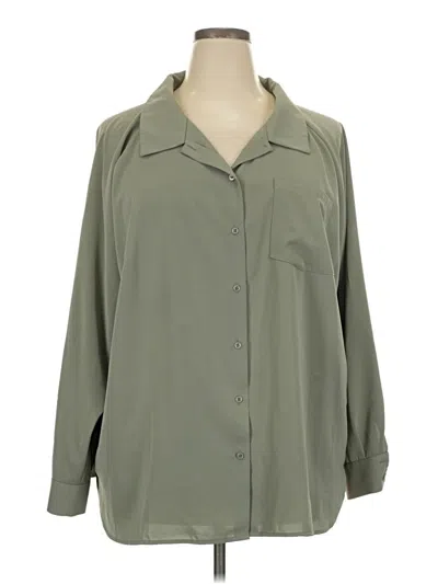 Pre-owned The Drop Long Sleeve Blouse In Green