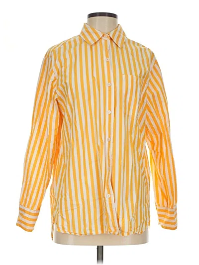 Pre-owned The Drop Long Sleeve Button Down Shirt In Orange