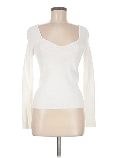 Pre-owned The Drop Long Sleeve Top Ivory Sweetheart Neckline Tops