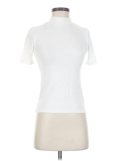 Pre-owned The Drop Short Sleeve Top Ivory Mock Neckline Tops In White