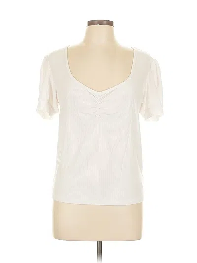 Pre-owned The Drop Short Sleeve Top Ivory Sweetheart Neckline Tops In White