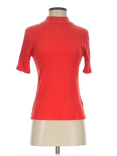 Pre-owned The Drop Short Sleeve Top Red Turtleneck Tops