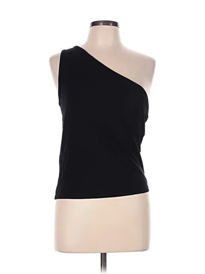 Pre-owned The Drop Tank Top Black One Shoulder Neckline Tops
