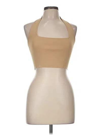 Pre-owned The Drop Tank Top Tan Halter Neckline Tops
