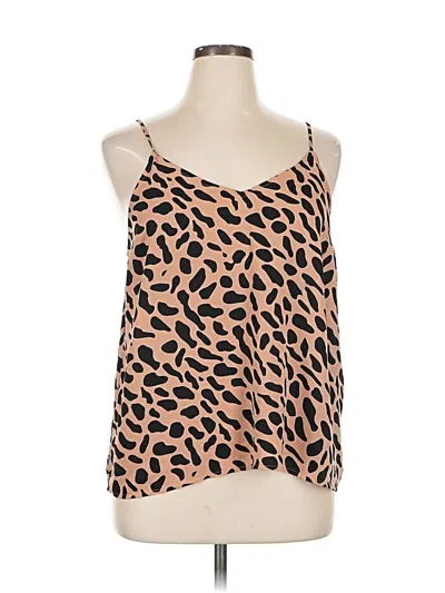 Pre-owned The Drop Tank Top Tan Halter Neckline Tops In Brown