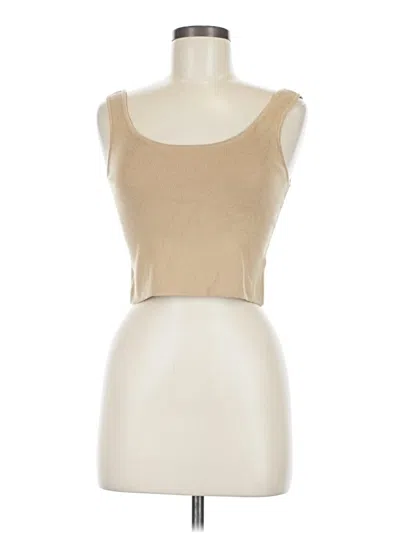 Pre-owned The Drop Tank Top Tan Strapless Neckline Tops