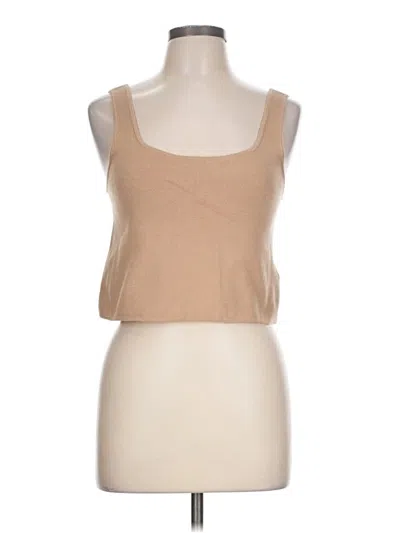 Pre-owned The Drop Tank Top Tan Strapless Neckline Tops