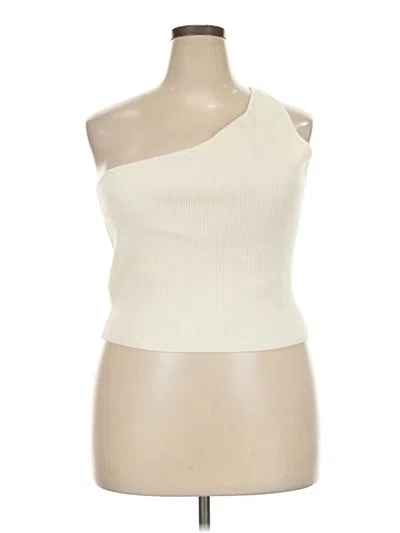 Pre-owned The Drop Tube Top Ivory One Shoulder Neckline Tops