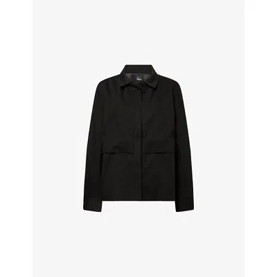 The Dropped Collection Womens Black Drawstring Cotton Jacket