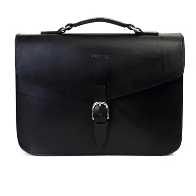 The Dust Company Men's Black Leather Briefcase