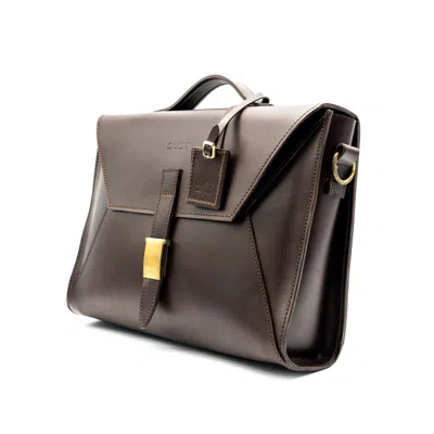 The Dust Company Men's Brown Leather Briefcase Cuoio Havana