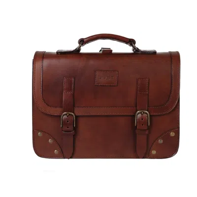 The Dust Company Men's Brown Leather Briefcase In Cuoio Havana