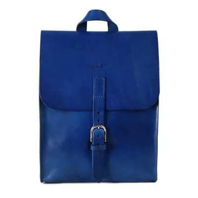 The Dust Company Men's Leather Backpack In Cuoio Blue