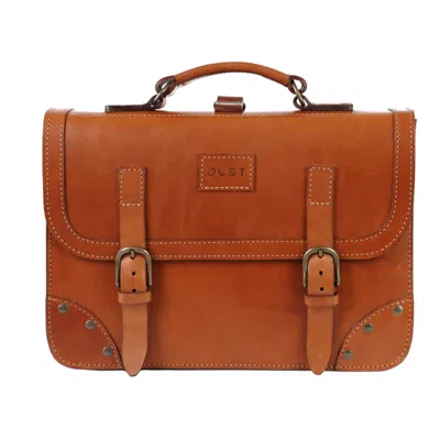 The Dust Company Men's Leather Briefcase In Cuoio Brown