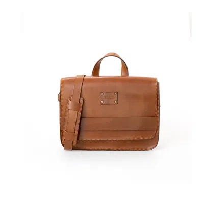 The Dust Company Men's Leather Messenger In Cuoio Brown