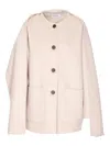 The Dynamis Studio Button-fastening Cape Coat In White