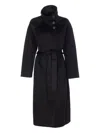 The Dynamis Studio Belted Button-fastening Coat In Black