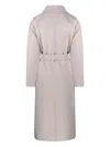 The Dynamis Studio Belted Button-fastening Coat In Neutral