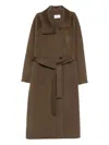 The Dynamis Studio Belted Single-breasted Coat In Brown
