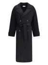 The Dynamis Studio Belted Double-breasted Coat In Black