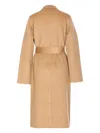 The Dynamis Studio Belted Double-breasted Coat In Neutral