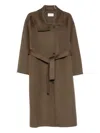 The Dynamis Studio Belted Single-breasted Coat In Brown